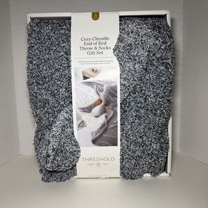 Threshold Cozy Gift Box Set Chenille End-of-Bed Throw & Matching Socks, Target